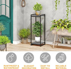 2-Tier Plant Stand Indoor, Oak Grey - Image 3