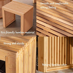 Bamboo Dining Bench Indoor Small Bench Entryway Shoe Rack Bench, Outdoor Modern - Image 4