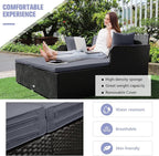 RELAX4LIFE Rattan Patio Outdoor Daybed, Wicker 2-Person Sunbed Loveseat - Image 4