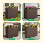IDZO All Weather Wicker Planter Raised Garden Bed, 24 in Tall Round Rattan - Image 6