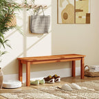 Tangkula Outdoor Wood Bench, 2-Person Backless Patio Garden Bench - Image 5