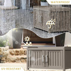 Storage Bench - 2 Doors Waterproof Resin Shoe Bench - Indoor & Outdoor Use - Image 7