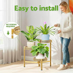 Metal Plant Stand Indoor Outdoor, 3 Tier Corner Tall Plant Shelf - Image 6