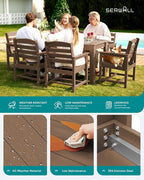 SERWALL Patio Dining Sets for 8, Outdoor Dining Sets for 8 Person - Image 5