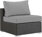 Modway EEI-1854-CHC-GRY Sojourn Wicker Rattan Outdoor Patio Sunbrella Fabric by Modway