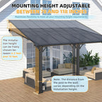 AECOJOY 10' x 14' Adjustable Height Outdoor Lean to Gazebo Pergola - Image 2