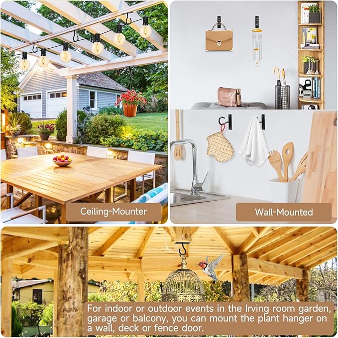 6Pack 2.5Inch Ceiling Hooks for Hanging Plant, Hanger for Indoor and Outdoor - Image 4