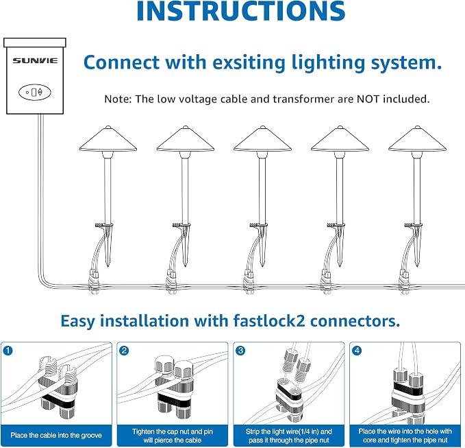 SUNVIE Low Voltage Landscape Lights 3W LED Pathway Lights Low Voltage 3000K - Image 7