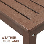 Psilvam Knight Bench Set of 2, Two Person Outdoor Poly Lumber Patio Backless - Image 4