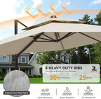 9x12FT Cantilever Patio Umbrella - Image 3