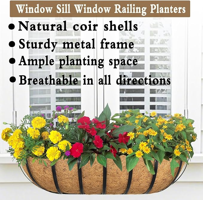 4pack 30-inch Window Sill Window Railing Planters - Image 2