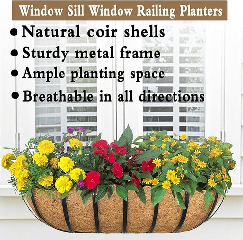 2pack 30-inch Window Sill Window Railing Planters - Image 2