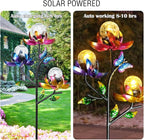 Solar Lights Outdoor Decorative Lotus Flowers Wind Spinner Garden Stake - Image 4