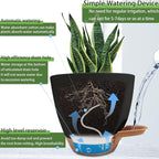 Self Watering Planters with Drainage Holes Reservoir, Nursery Planting Pot - Image 3