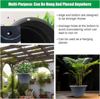5 Pack 10 Inch Plant Pots for Indoor Outdoor, Plastic Floor Planters - Image 2