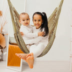 Barydat 2 Pcs Hanging Hammock Chair Boho Swing Chair Indoor Outdoor Cotton Rope - Image 5