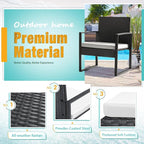 Flamaker 3 Pieces Patio Furniture Outdoor Wicker Modern Rattan Chair - Image 3