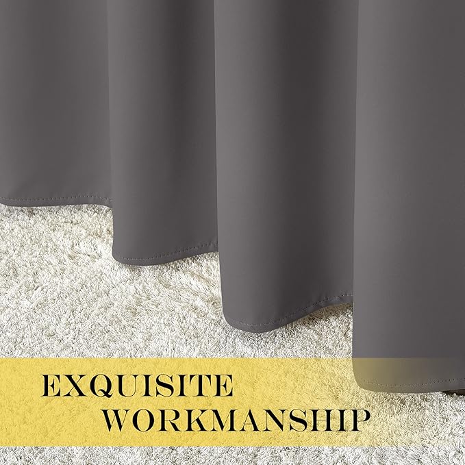 NICETOWN Blackout Grey Curtains Panel - Image 7