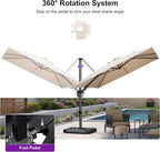 PURPLE LEAF 9' X 12' Left-right Tilt Patio Umbrella Outdoor Cantilever Swivel - Image 7