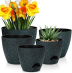 Plant Pots 10/9/8/7.5/7 inch, Self Watering Planters by AFamilyofGardenLovers