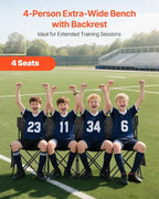 VEVOR Portable Folding Bench, 4 Seat Foldable Soccer Bench - Image 4