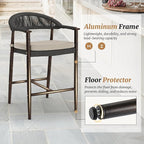 Bar Stools Set of 4, 24.8'' Aluminum Outdoor Bar Stool - Image 5