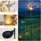 JOBOSI Solar Moon Hummingbird Decorative Light Gift Portable Decorative Ground - Image 5