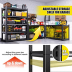 Set of 3 Garage Shelving-2050 lbs 5 Tier Storage Shelves, Adjustable Heavy Duty - Image 4