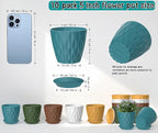 10 Pack 5 Inch Plant Pots with Drainage and Saucers, Stackable Nursery Planters - Image 2