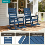 SERWALL Outdoor Rocking Chair Set of 4, Oversized HDPE Patio Rocking Chair - Image 5