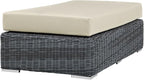 Modway Summon Wicker Rattan Outdoor Patio Sunbrella® Fabric Rectangle Ottoman - Image 4