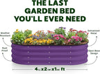 Plant & Plot Galvanized Raised Garden Beds Outdoor // 4×2×1 ft Planter Raised - Image 4