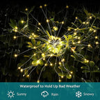 JJGoo Solar Firework Lights, 4 Pack 120 LEDs 2 Lighting Modes Solar Garden - Image 3