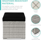 Best Choice Products Set of 2 Wicker Ottomans, Additional Seating, Side Table - Image 4