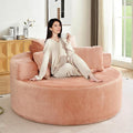 Antetek Oversized Round Chaise Longue Chair Indoor, Modern 55-inch Upholstered by Antetek