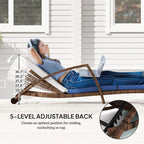 Outsunny Wicker Chaise Lounge Chair Outdoor Set of 2, 5-Position Adjustable - Image 4