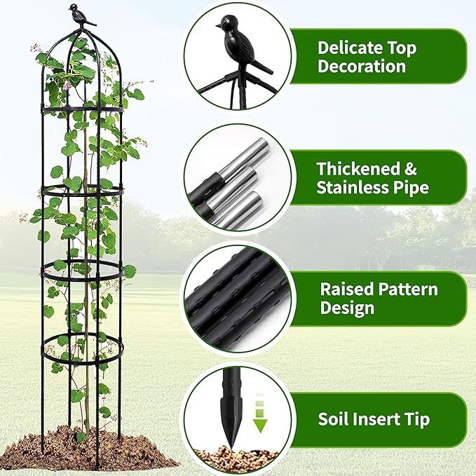 2-Pack 6FT Garden Obelisk Trellis - Image 3