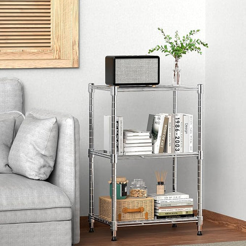 450 lbs Wire Storage Shelving 3-Tier Utility Shelving Unit Steel Organizer Wire - Image 2