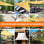 8' x 8' Sun Shade Sail Sand Curved Commercial Outdoor Shade Cover Sand - Image 5