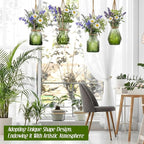 4 Pcs Stained Glass Hanging Vases Hanging Glass Planters Small Plant Terrarium - Image 4