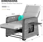 Restland Outdoor Recliner with Independent Adjustable Back & Footrest Wicker - Image 2