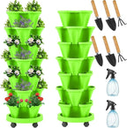 Umigy 2 Set of 7 Tier Vertical Planter Stackable Tower Planters Strawberry Herb by Umigy