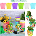 Elcoho 36 Set Garden Plastic Pot Craft Kit Plant Spring Craft Kits - Image 4