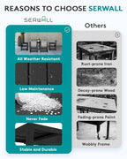 SERWALL 7-Piece Patio Dining Sets, All Weather HDPE Patio Furniture Set - Image 7