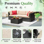 Devoko 4 Pieces Patio Furniture Sets All-Weather Outdoor Sectional Sofa Manual - Image 5