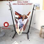 ZEYU Hammock Chair with Stand Double Hammock Chair Bohemian Style with Tassel - Image 4