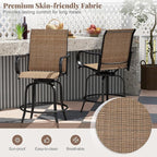 Giantex Set of 4 Swivel Outdoor Bar Stools, All-Weather Bar Height Patio Chairs - Image 7