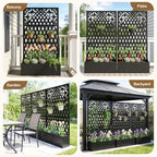 Metal Raised Garden Bed with Trellis & Privacy Screen, Modern Planter with - Image 7