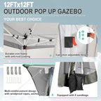 COBIZI 12x12 FT Pop up Gazebo on Clearance Outdoor pop up Canopy Tent, carpas - Image 3
