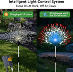 Solar Garden Lights Outdoor, 4 Pack Total 480 LED Solar Firework Lights - Image 2
